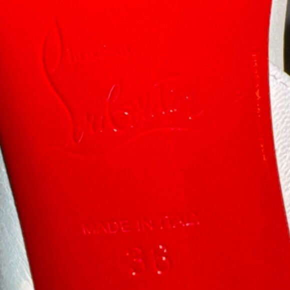 Christian Louboutin White Stiletto Heels with Peep-Toe style is Multipot - Picture 8 of 11